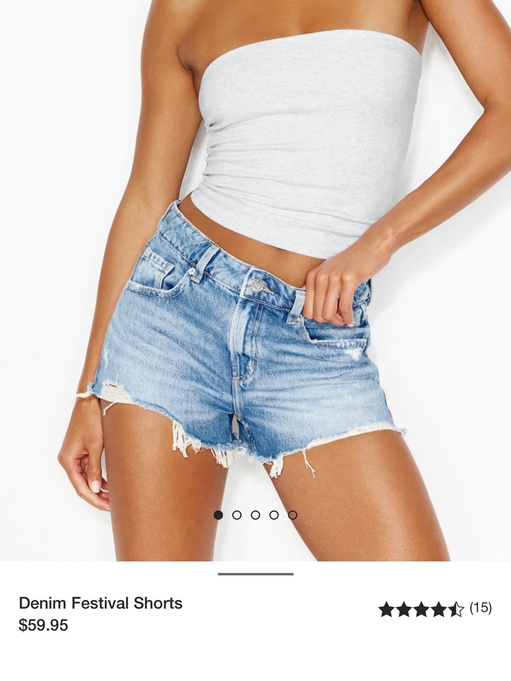 Garage Denim Festival Shorts - Light Blue